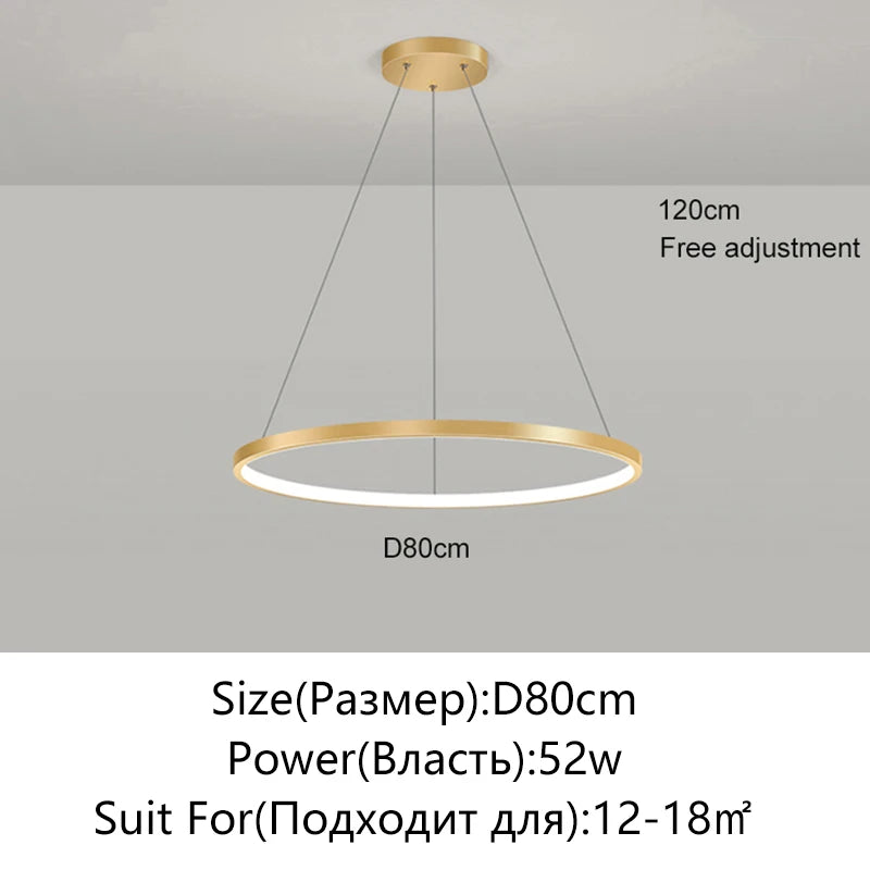 Suspension métal anneau design moderne