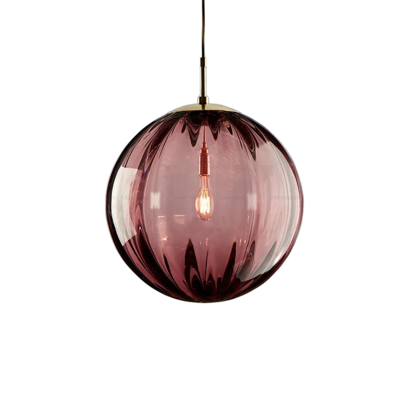 Suspension verre colorée ronde