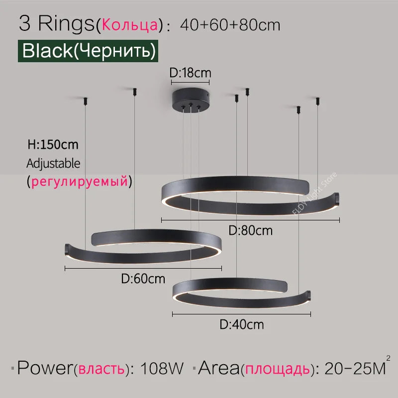 Suspension métal anneau ouvert design moderne