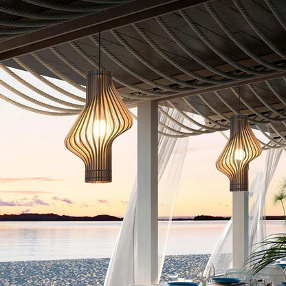 Suspension bois cylindre déstructuré design moderne