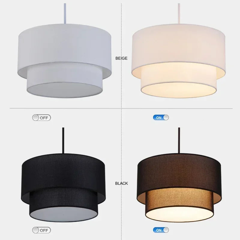 Suspension en lin double cylindrique design moderne