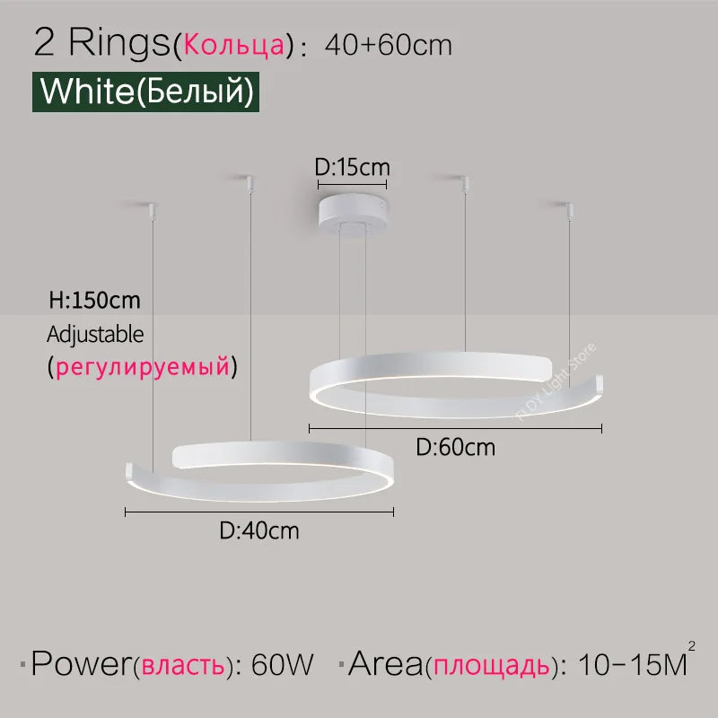 Suspension métal anneau ouvert design moderne