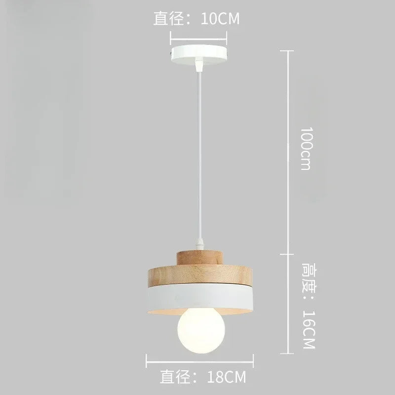 Suspension bois ronde bicolore design scandinave