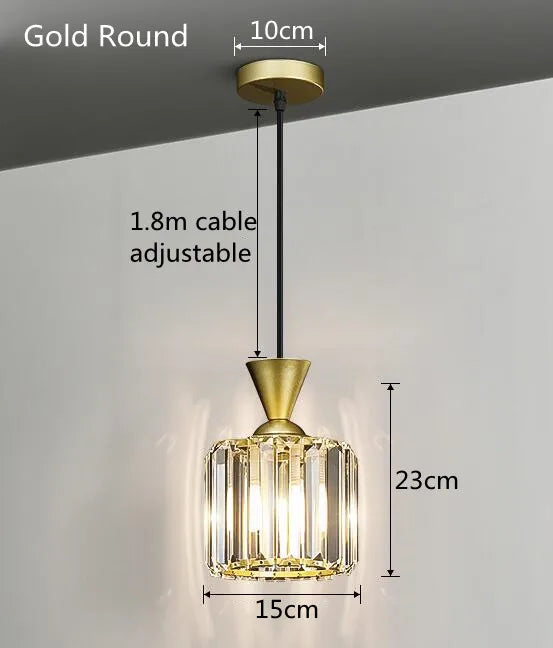 Suspension rainurée cristal art déco carré