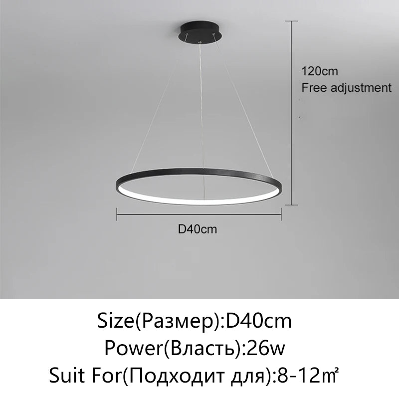 Suspension métal anneau design moderne