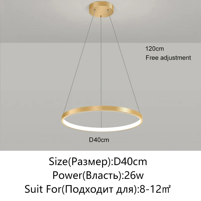 Suspension métal anneau design moderne