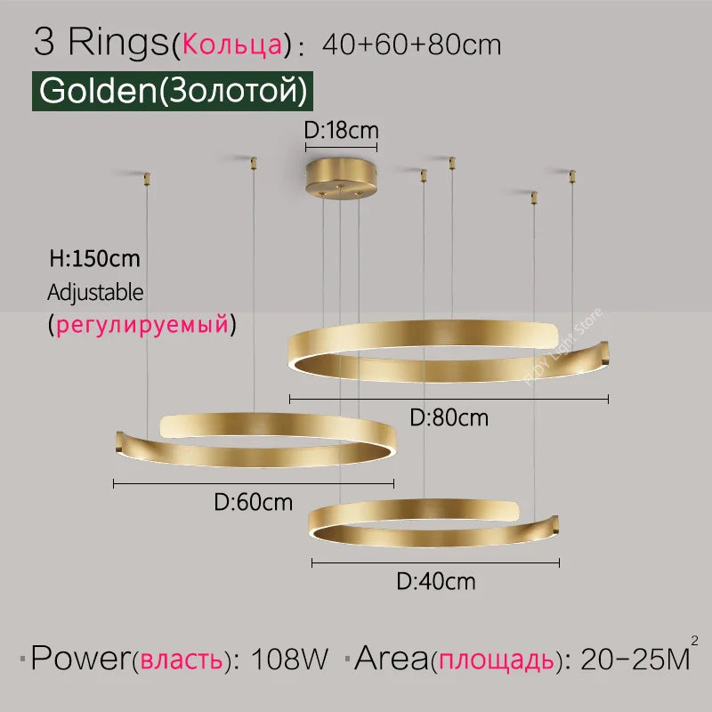 Suspension métal anneau ouvert design moderne