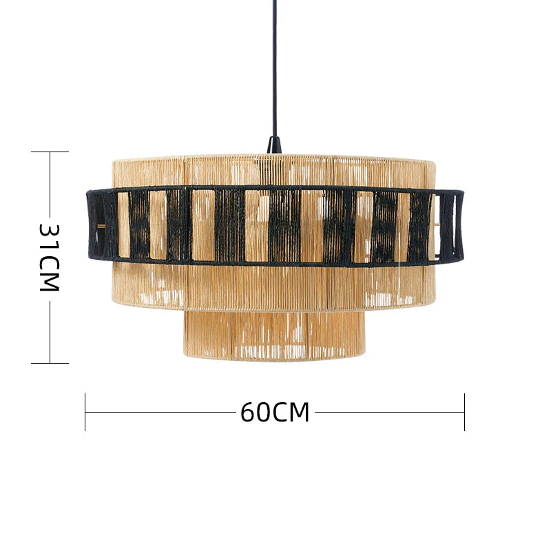 Suspension corde en chanvre torsion design moderne