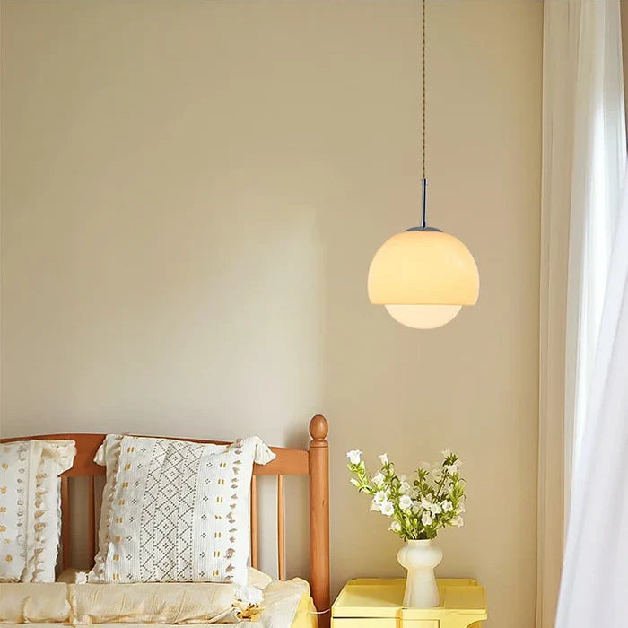 Suspension vintage globe verre fumé