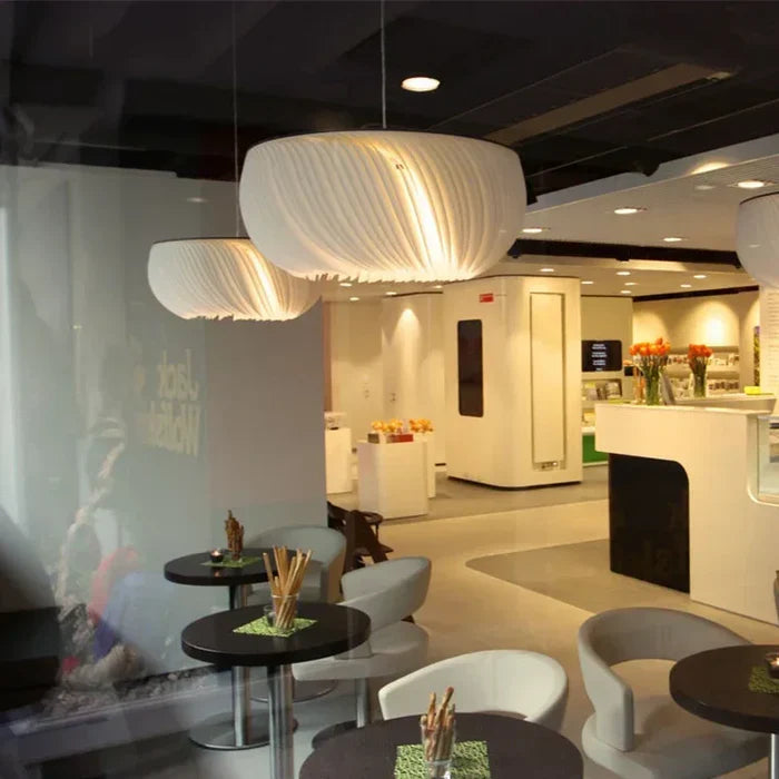 Suspension papier feuilles diagonales design moderne