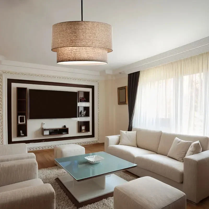 Suspension en lin double cylindrique design moderne