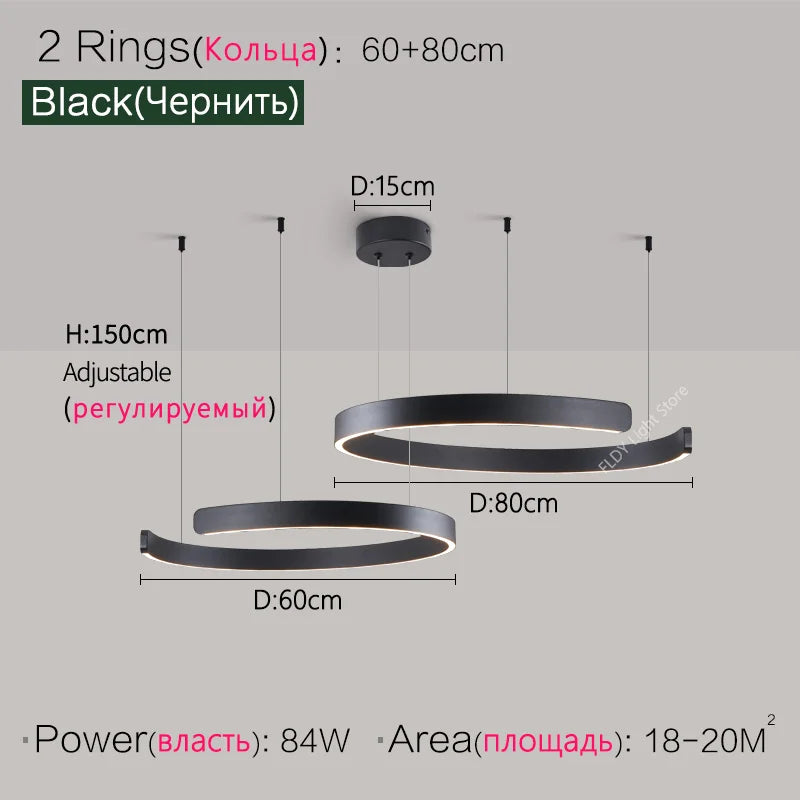 Suspension métal anneau ouvert design moderne