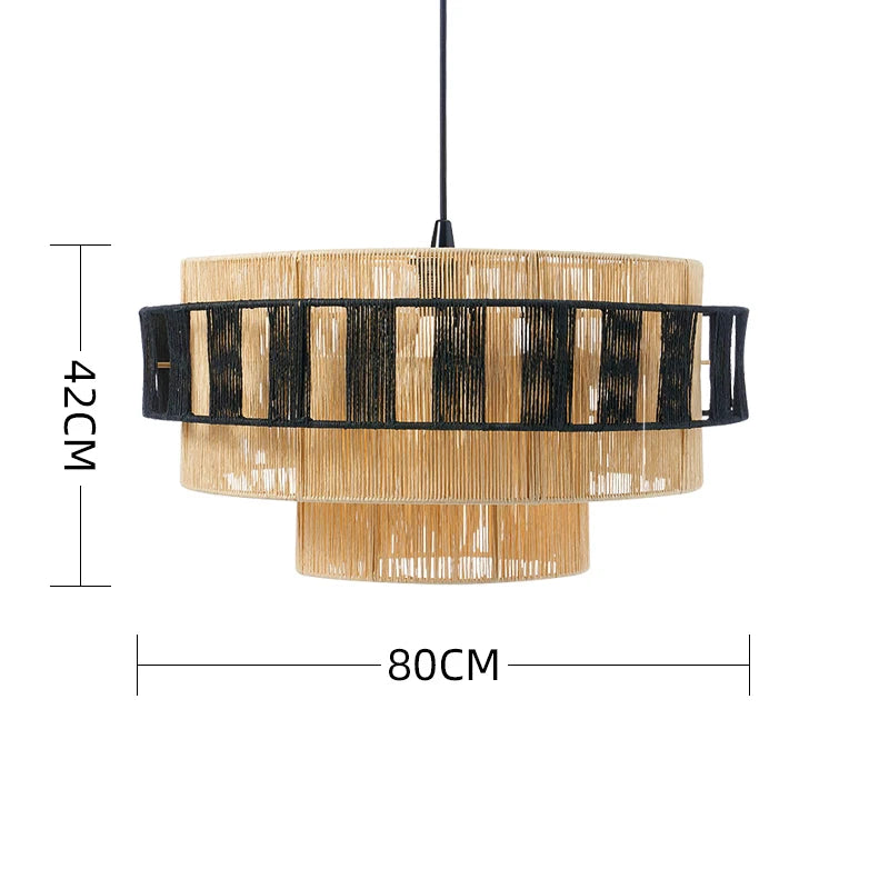 Suspension corde en chanvre torsion design moderne