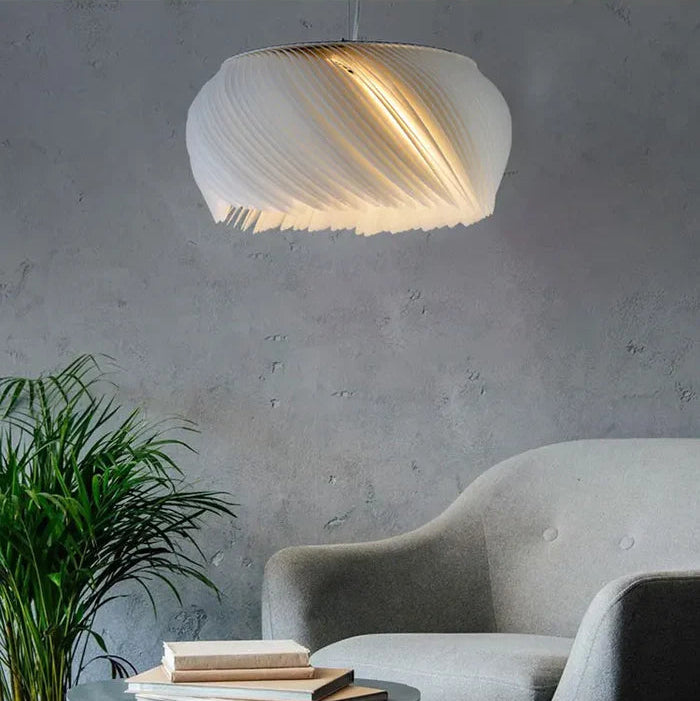 Suspension papier feuilles diagonales design moderne