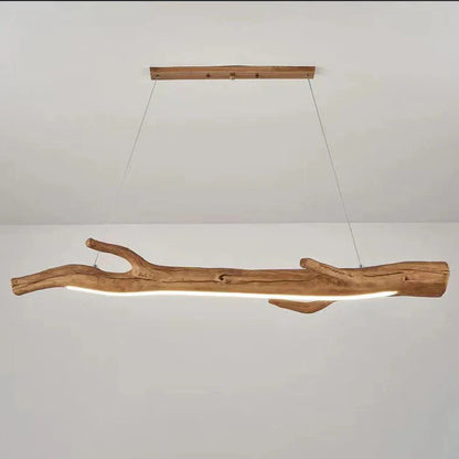 Suspension bois branche design bohème