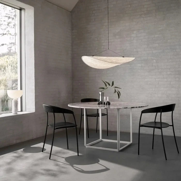 Suspension moderne vague en tissu blanc 5