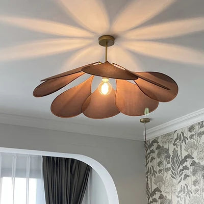Suspension tissu fleur pétales design vintage bohème