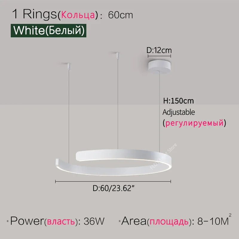 Suspension métal anneau ouvert design moderne