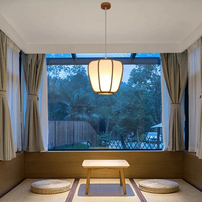 Suspension bambou lanterne moderne design japonais