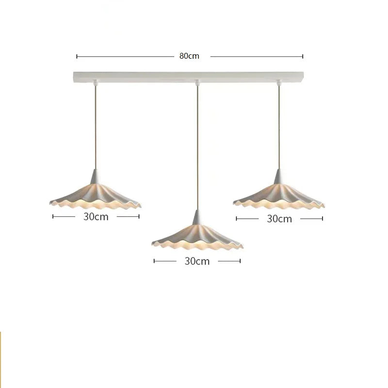 Suspension en céramique blanche ondulée vintage 6.1