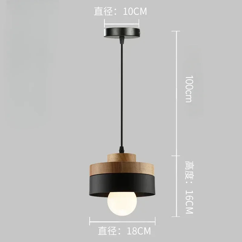 Suspension bois ronde bicolore design scandinave