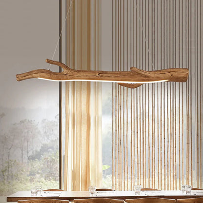 Suspension bois branche design bohème
