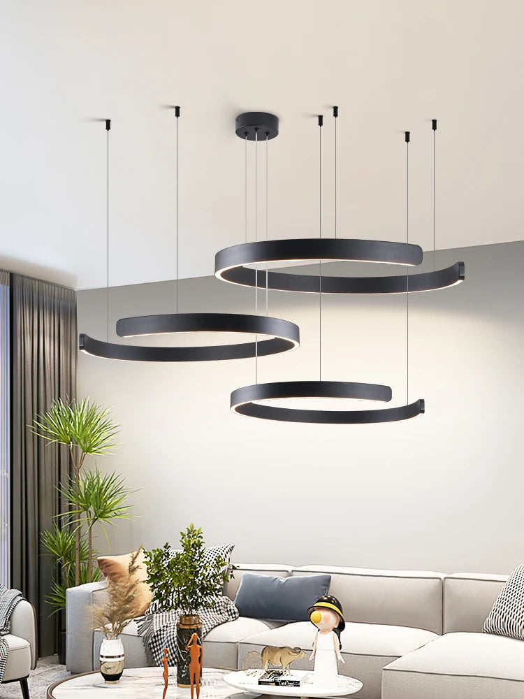 Suspension métal anneau ouvert design moderne