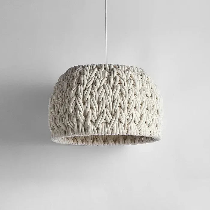 Suspension cloche en corde tressée design scandinave