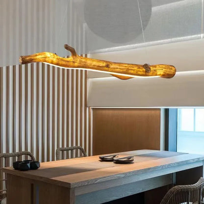 Suspension bois branche design bohème