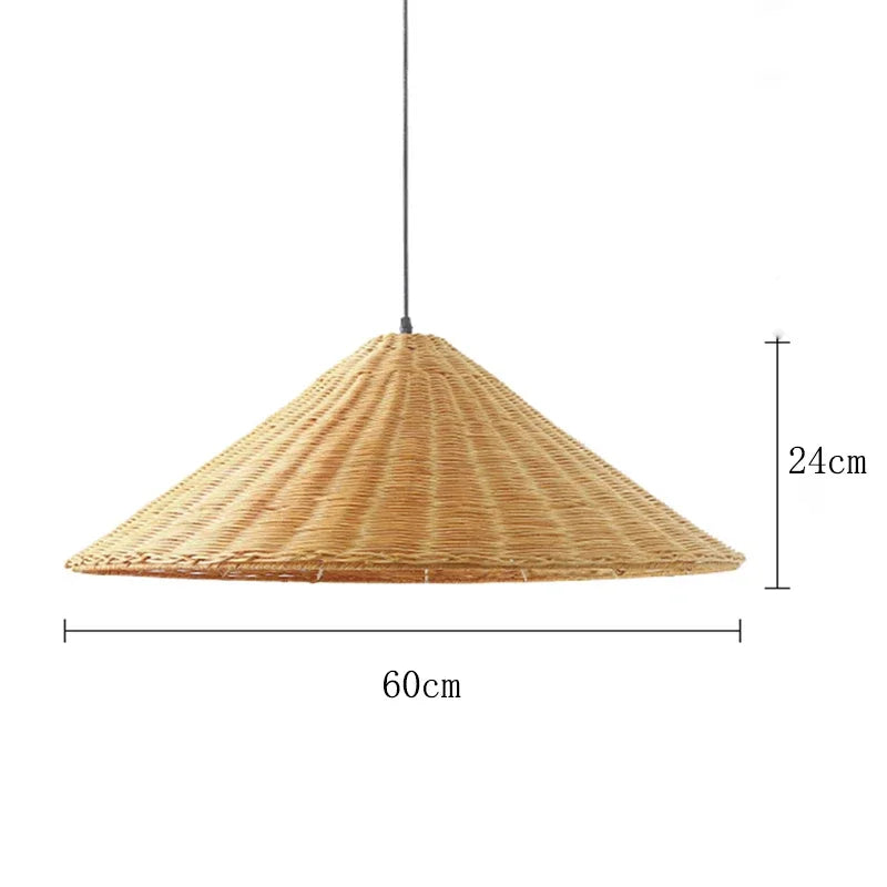 Suspension rotin minimaliste triangulaire vintage