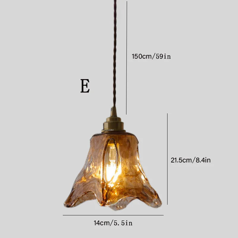 Suspension laiton et verre fumé design vintage rectangulaire