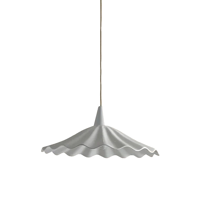 Suspension en céramique blanche ondulée vintage 6.1