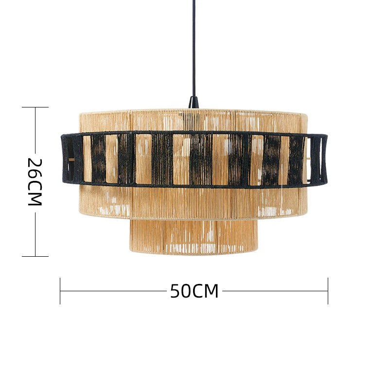 Suspension corde en chanvre torsion design moderne