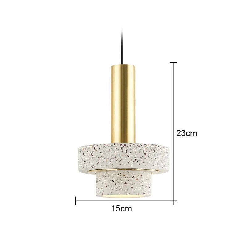 Suspension cylindrique marbre et cuivre doré design art déco