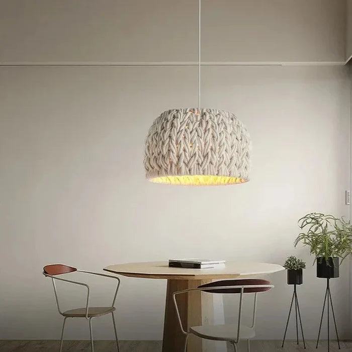 Suspension cloche en corde tressée design scandinave