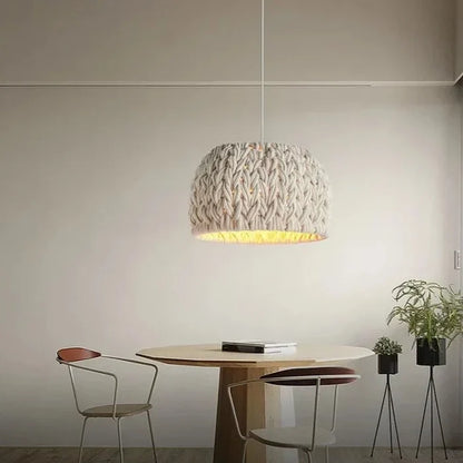 Suspension cloche en corde tressée design scandinave