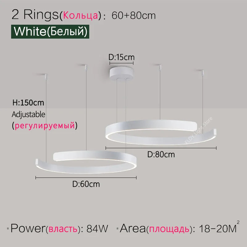 Suspension métal anneau ouvert design moderne