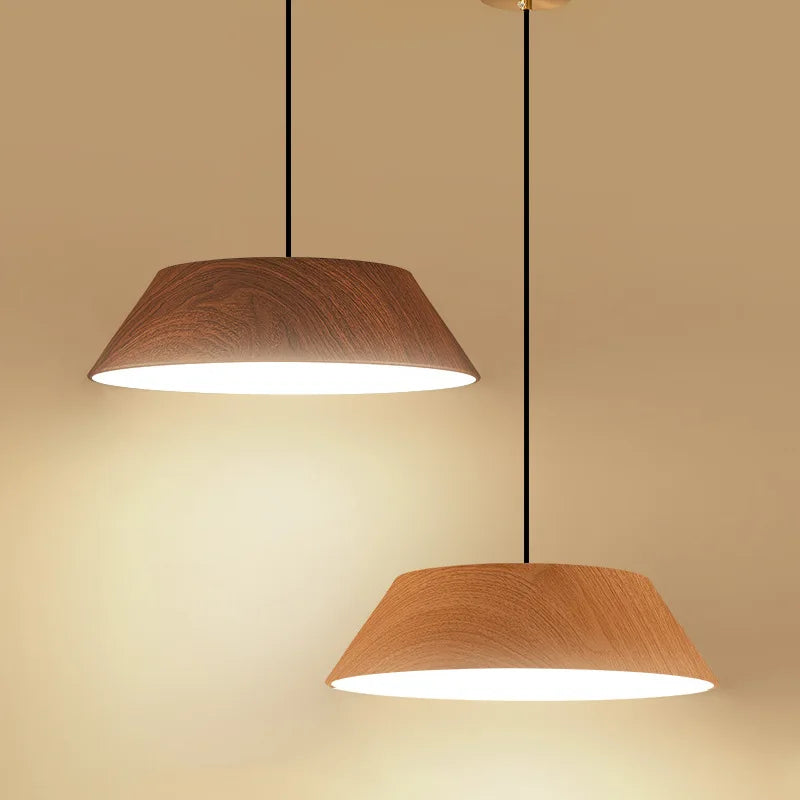Suspension bois minimaliste évasée design scandinave