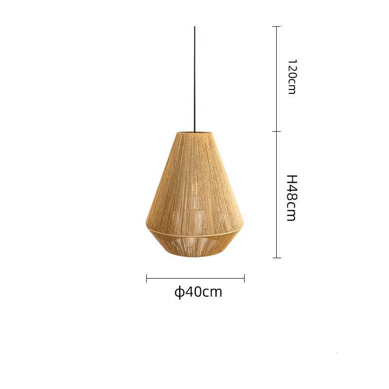 Suspension corde en chanvre torsion design moderne