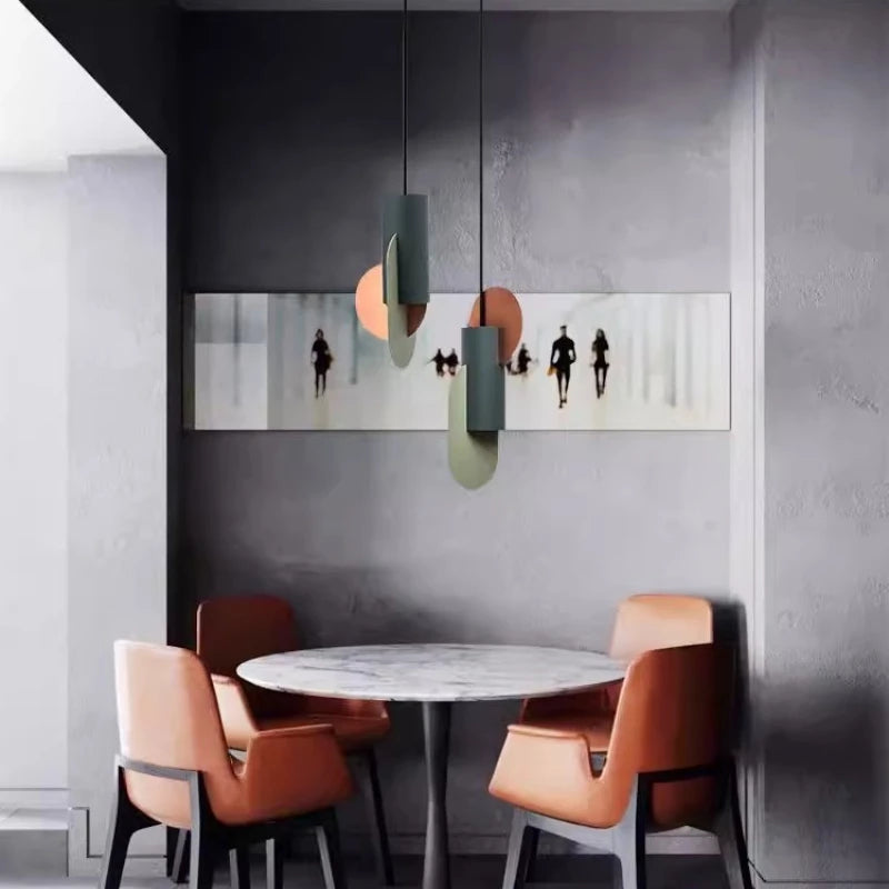 Suspension métal formes géométriques design scandinave