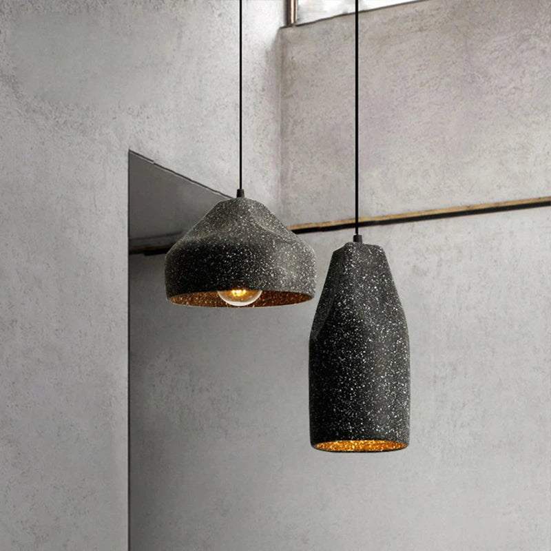 Suspension ciment terrazzo allongée déformée scandinave (split page 6 et page 11)