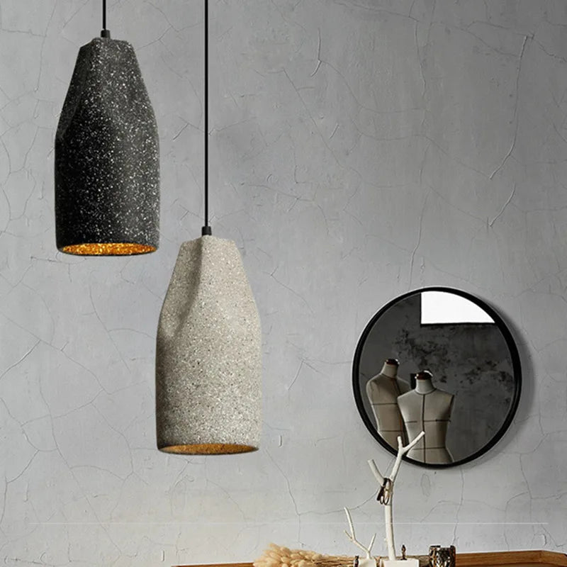 Suspension ciment terrazzo allongée déformée scandinave (split page 6 et page 11)