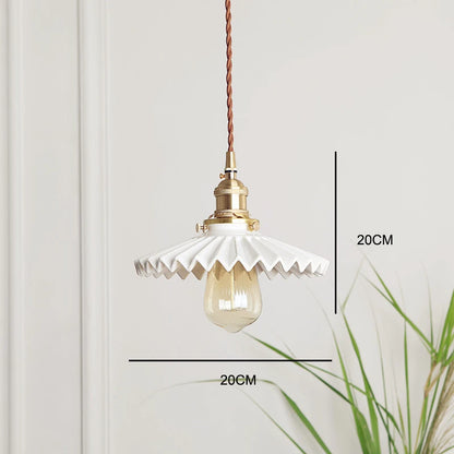 Suspension en cuivre ondulé design vintage