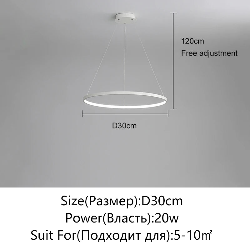 Suspension métal anneau design moderne
