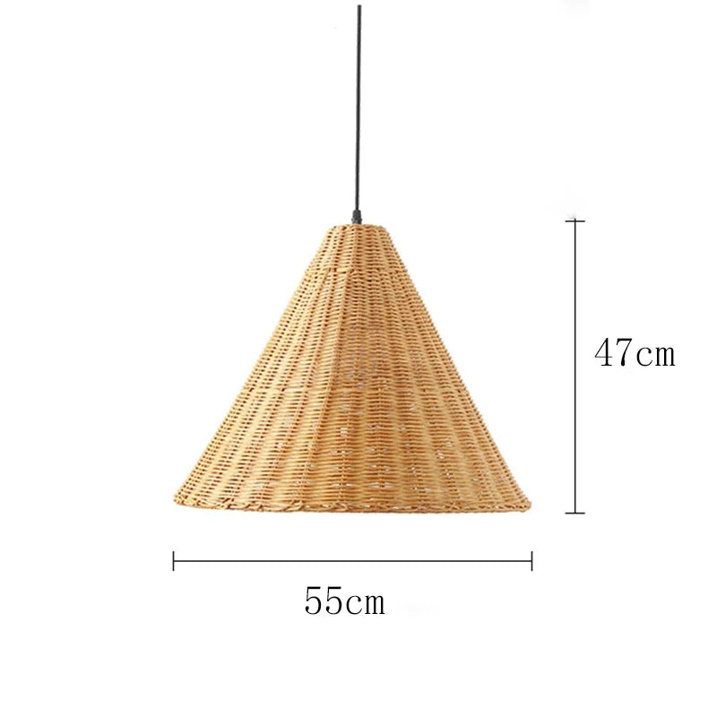 Suspension rotin minimaliste triangulaire vintage