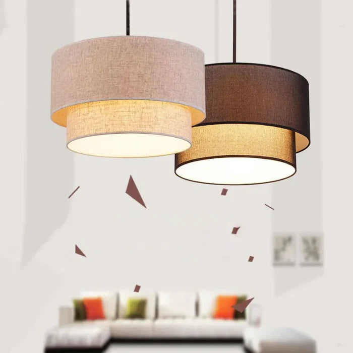 Suspension en lin double cylindrique design moderne