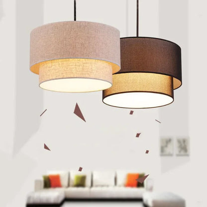 Suspension en lin double cylindrique design moderne