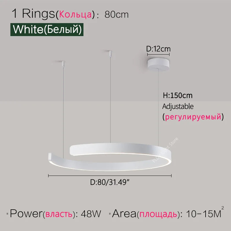 Suspension métal anneau ouvert design moderne