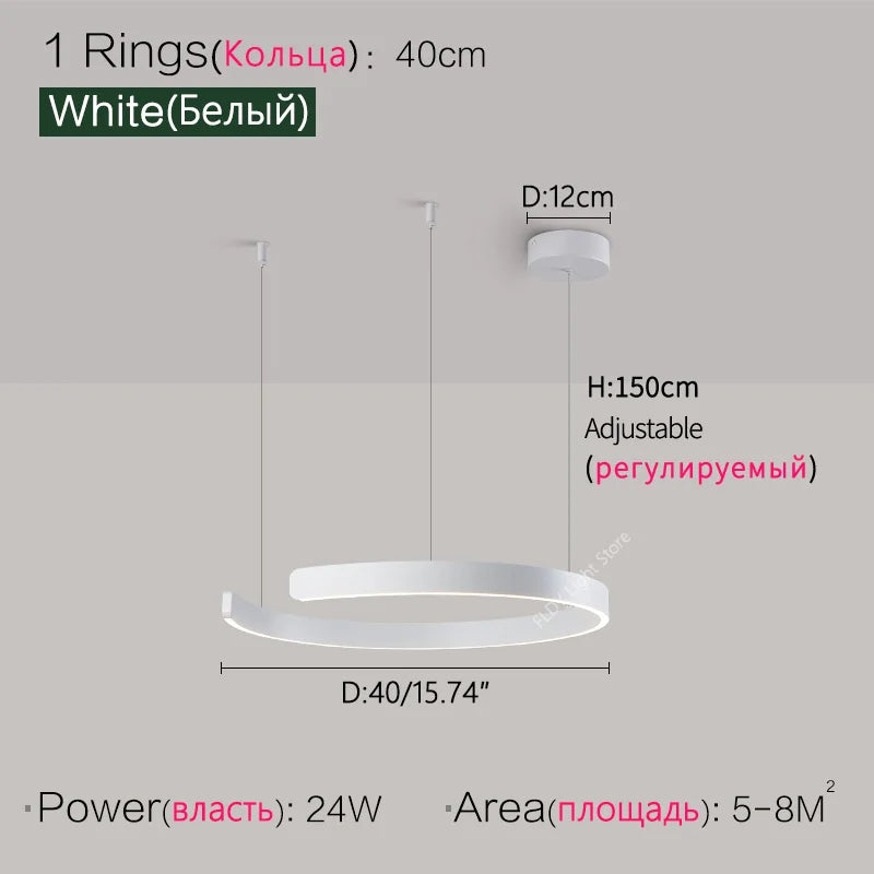 Suspension métal anneau ouvert design moderne