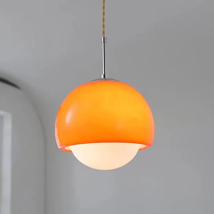 Suspension vintage globe verre fumé